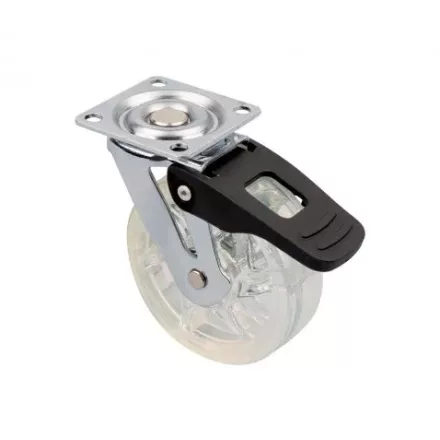 StrongCastors kerék TOP, 75 mm, átlátszó, fékkel