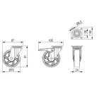 StrongCastors kerék TOP, 75 mm, átlátszó, fékkel
