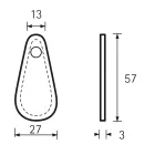 HETTICH 9113648 fogantyú Galati 27/57 mm világosbarna bőr