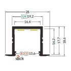 StrongLumio LED profil Smart-In16 alu eloxált 3000mm