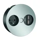 BACHMANN 931.034 Twist USB, 1x 230V + 1x USB-A dupla töltő, króm matt