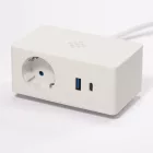 VersaQ  1x 230V, USB A+C 5V, Qi vezeték nélküli töltő, fehér, Schuko