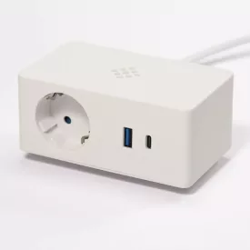   VersaQ  1x 230V, USB A+C 5V, Qi vezeték nélküli töltő, fehér, Schuko