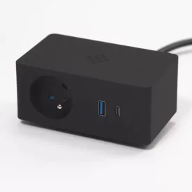   VersaQ HUB 1x 230V, 1x RJ45, USB A+C 5V, 1x HDMI, Qi töltő, fekete