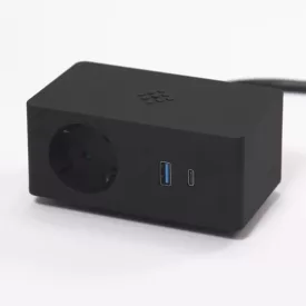   VersaQ HUB 1x 230V, 1x RJ45, USB A+C 5V, 1x HDMI, Qi töltő, fekete, Schuko