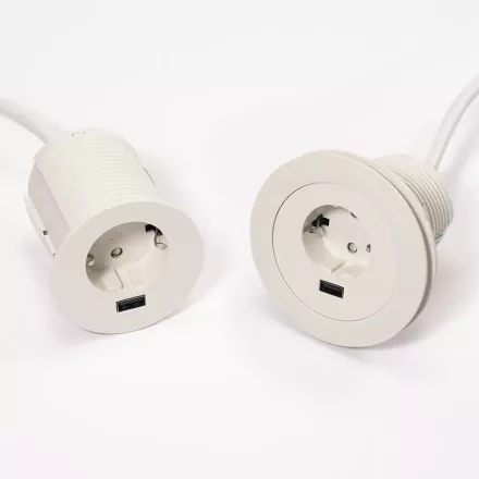 VersaTag 1x 230V, 1x USB-A, fehér, Schuko