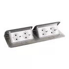 LEGRAND Pop-up dupla, 4x 230V, rozsdamentes acél