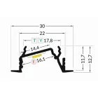 StrongLumio LED profil Diagonal 14, fekete, 2m
