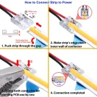 StrongLumio gyorscsatlakozó,  kettő 10mm fehér LED szalag csatlakozásához,150mm