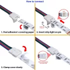 StrongLumio gyorscsatlakozó, egyszínű fehér 8mm LED szalagokhoz - 2 eres kábel