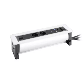 VersaTurn 2x 230V, 1x USB A/C 5V, 1x RJ45, HDMI fehér üveg