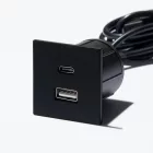 VersaPick, 1x USB A/C, négyzet alakú, fekete matt