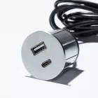 VersaPick, 1x USB A/C, kerek, rozsdamentes acél