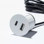 VersaPick, 1x USB A/C, kerek, matt fehér RAL 9003