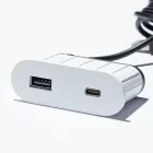 VersaPick, 1x USB A/C, ovális, matt fehér RAL 9003