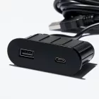 VersaPick, 1x USB A/C, ovális, fekete matt