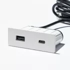 VersaPick, 1x USB A/C, téglalap, matt fehér RAL 9003
