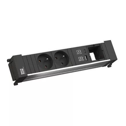 BACHMANN 916.528 dugaszolóegység 2x 230V + USB A/C 22W + 1x ingyenes m