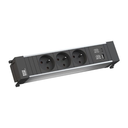 BACHMANN 916.526 dugaszolóegység 3x 230V + USB A/C 22W