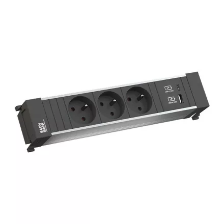 BACHMANN 916.526 dugaszolóegység 3x 230V + USB A/C 22W