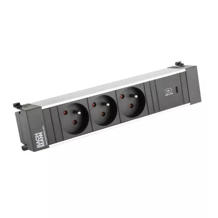 BACHMANN 916.530 rész 3x 230V + USB C 30W csatlakozóegység