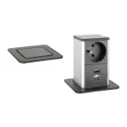 STRONG PowerUp konnektor, 1x230V, USB A/C töltó, Fekete, FR