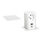 STRONG PowerUp konnektor, 1x230V, USB A/C töltó, Fehér, FR