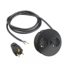 BACHMANN 931.150 Twist, 2 x elektromos dugaszoló aljzat 230V fekete Schuko