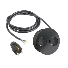   BACHMANN 931.150 Twist, 2 x elektromos dugaszoló aljzat 230V fekete Schuko