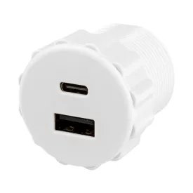   StrongPower USB töltő, 2 x töltő kimenet, 35 mm átmérőjű, fehér