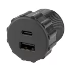 StrongPower USB töltő, 2 x töltő kimenet, 35 mm átmérőjű, fekete