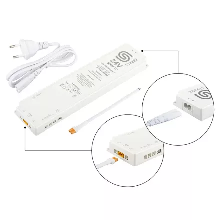 StrongLumio Transzformátor 24V - 80W (8x mini csatlakozó + 1x 3PIN érzékelő)
