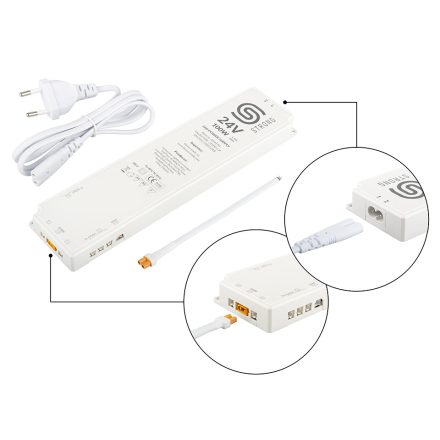 StrongLumio Transzformátor 24V - 100W (8x mini csatlakozó + 1x 3PIN érzékelő)