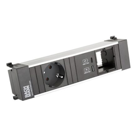 BACHMANN 916.503 zásuvková jednotka 1x 230V Schuko + USB A/C+ 1x volný modul
