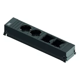   BACHMANN 916.0601 zásuvková jednotka 2x230V+2x volný, Schuko, černá