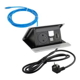   LEGRAND PopUp, 1x 230V, 1x RJ45, 1x HDMI, eloxált alumínium