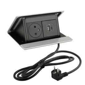   LEGRAND PopUp, 1x 230V, 1x USB A/C töltő, eloxált alumínium
