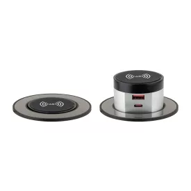   StrongPower PowerUp 1x USB A/C töltő- + vez. nélk. Töltő 10W, nemesacél imitáció
