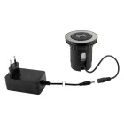 StrongPower PowerUp 1x USB A/C töltő- + vez. nélk. Töltő 10W, nemesacél imitáció