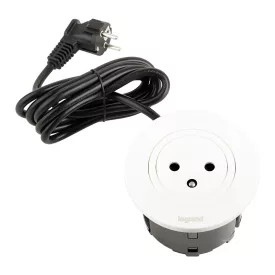   LEGRAND Disq60 süllyesztett aljzat 1x230V, fehér + 2m tápkábel