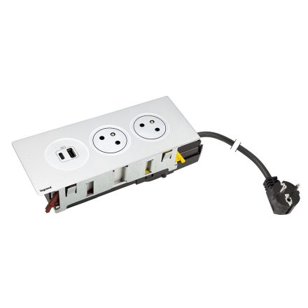 K- LEGRAND Disq'In 2x 230V + 1x USB A/C, bílá/bílá