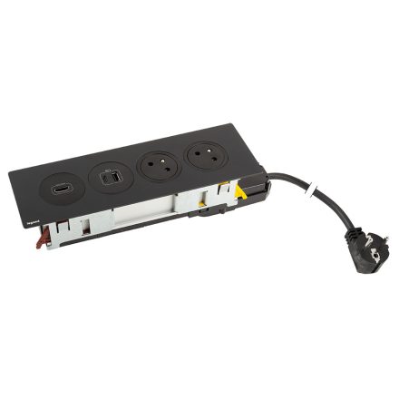 K- LEGRAND Disq'In 2x 230V + 1x USB A/C, HDMI, černá/černá