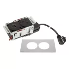 K- LEGRAND Disq'In 1x 230V + 1x USB A/C, černá/nerez