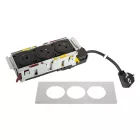 K- LEGRAND Disq'In 2x 230V + 1x USB A/C, černá/nerez