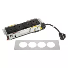 K- LEGRAND Disq'In 2x 230V + 1x USB A/C, HDMI, černá/nerez