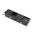VersaHit Mono combi 1x230V, 1x USB A/C töltő, fekete matt