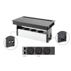 VersaFlap Mono 2.0, 3x 230V, 2x RJ45, fekete matt