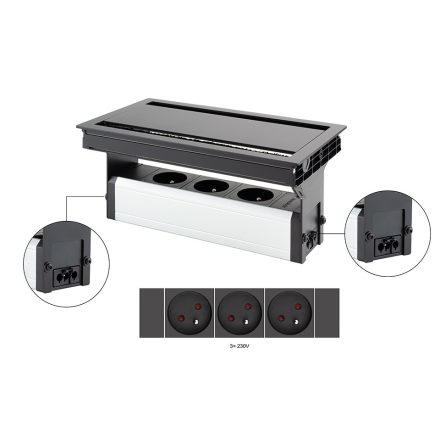 VersaFlap dual 2.0, 3x 230V, fekete matt