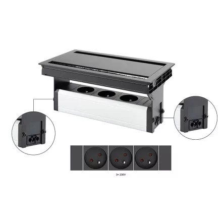 VersaFlap dual 2.0, 3x 230V, fekete matt