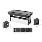 VersaFlap dual 2.0, 2x 230V, 2x RJ45, 1x USB A/C,  fekete matt